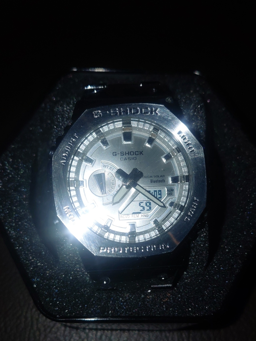 G-Shock Casio Silver and Black Analog-Digital Watch GMB2100D-1A Full Metal